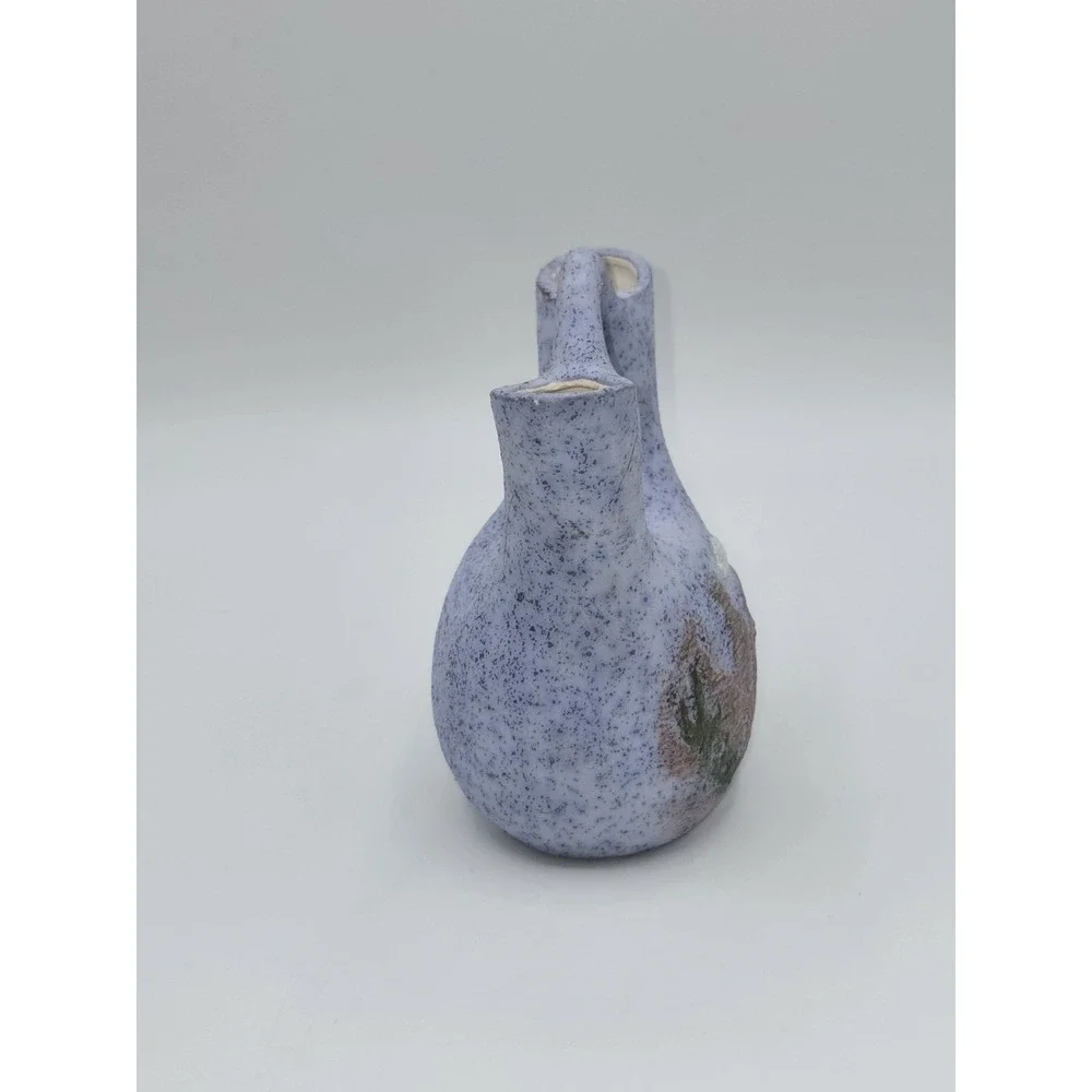 Vintage‎ Southwestern Double Bud Vase Pottery Handled Desert Landscape 4.5